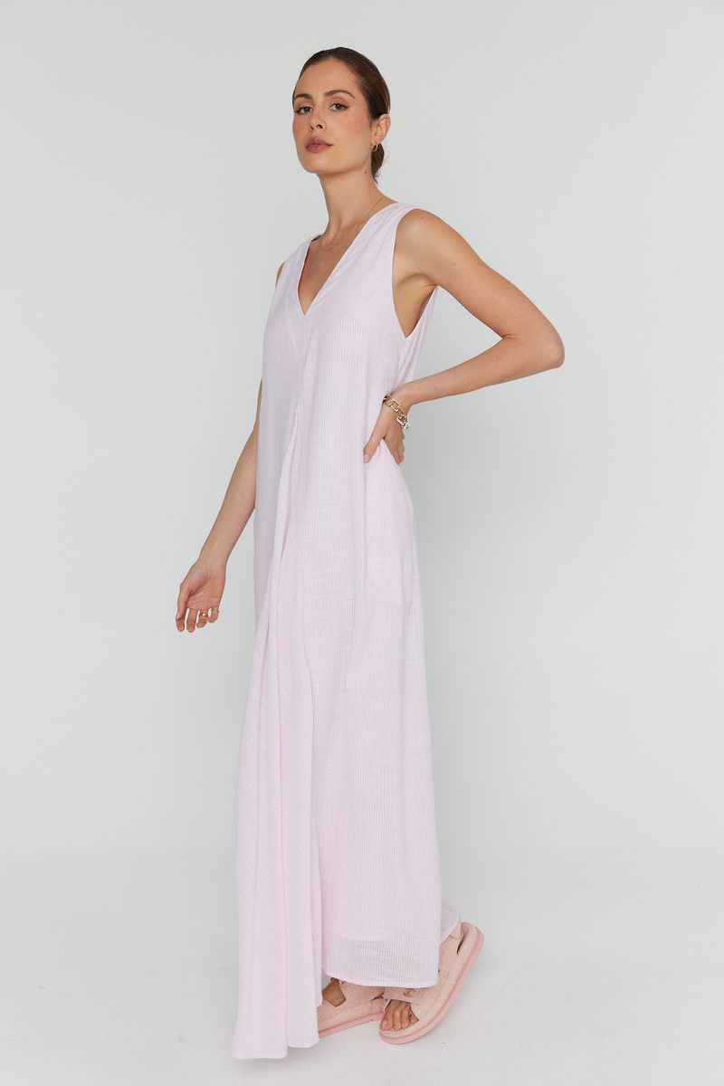 Alexandra Simi cotton dress in pink side on angle