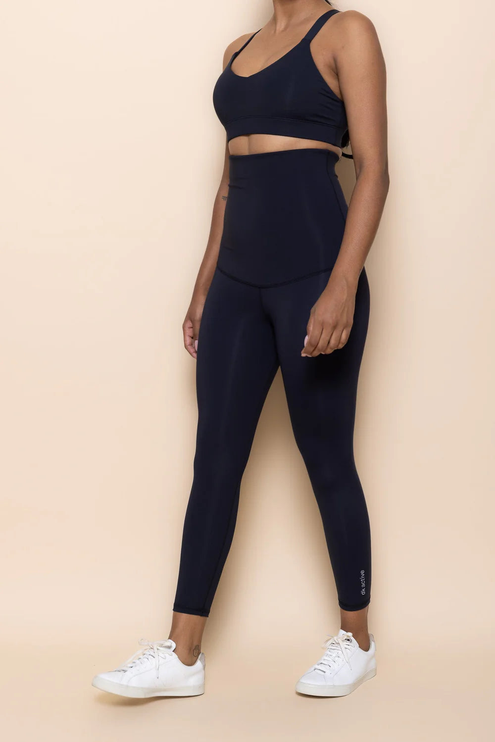 DK Active postnatal support pants in black side on