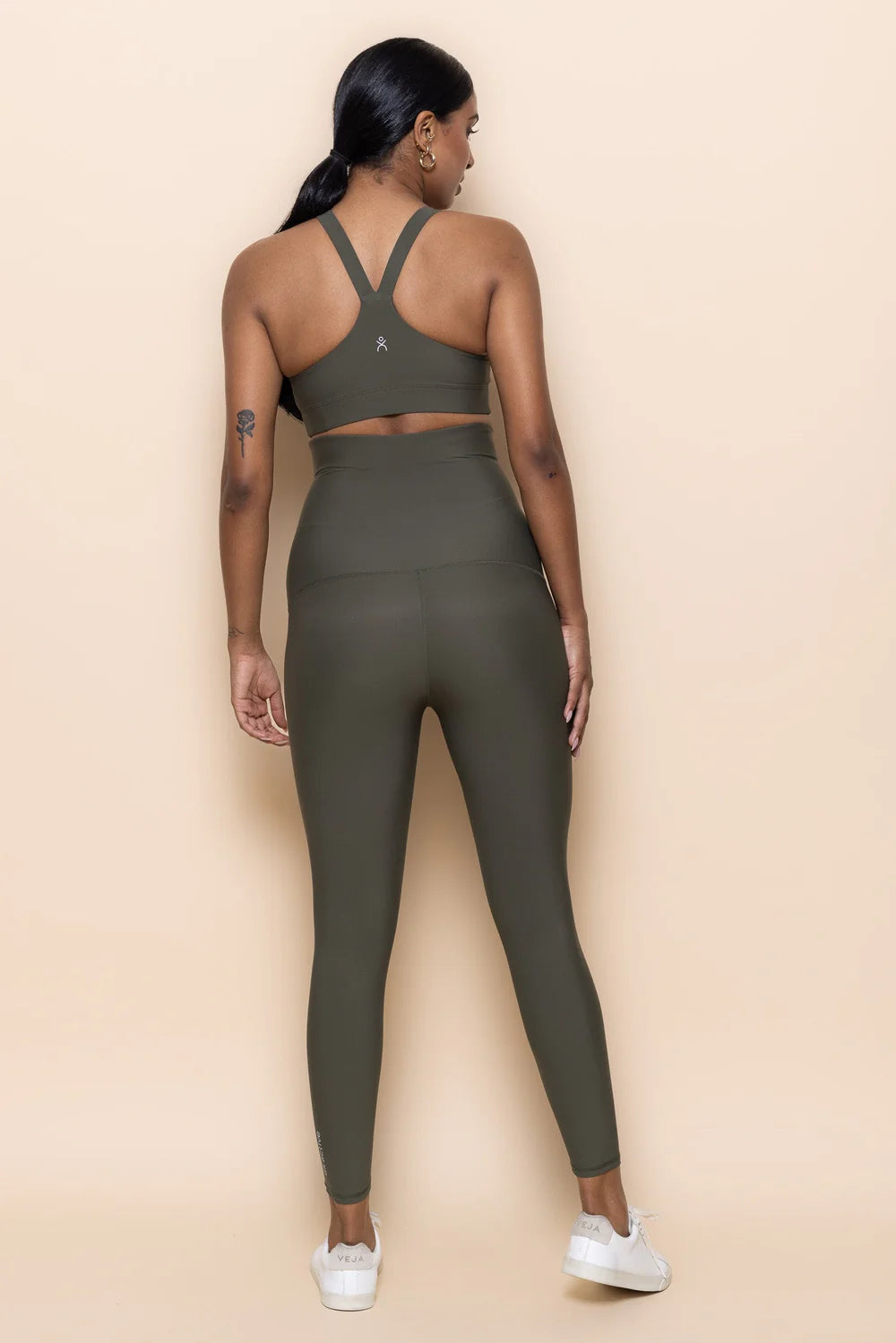 DK Active postnatal support pants in khaki back view