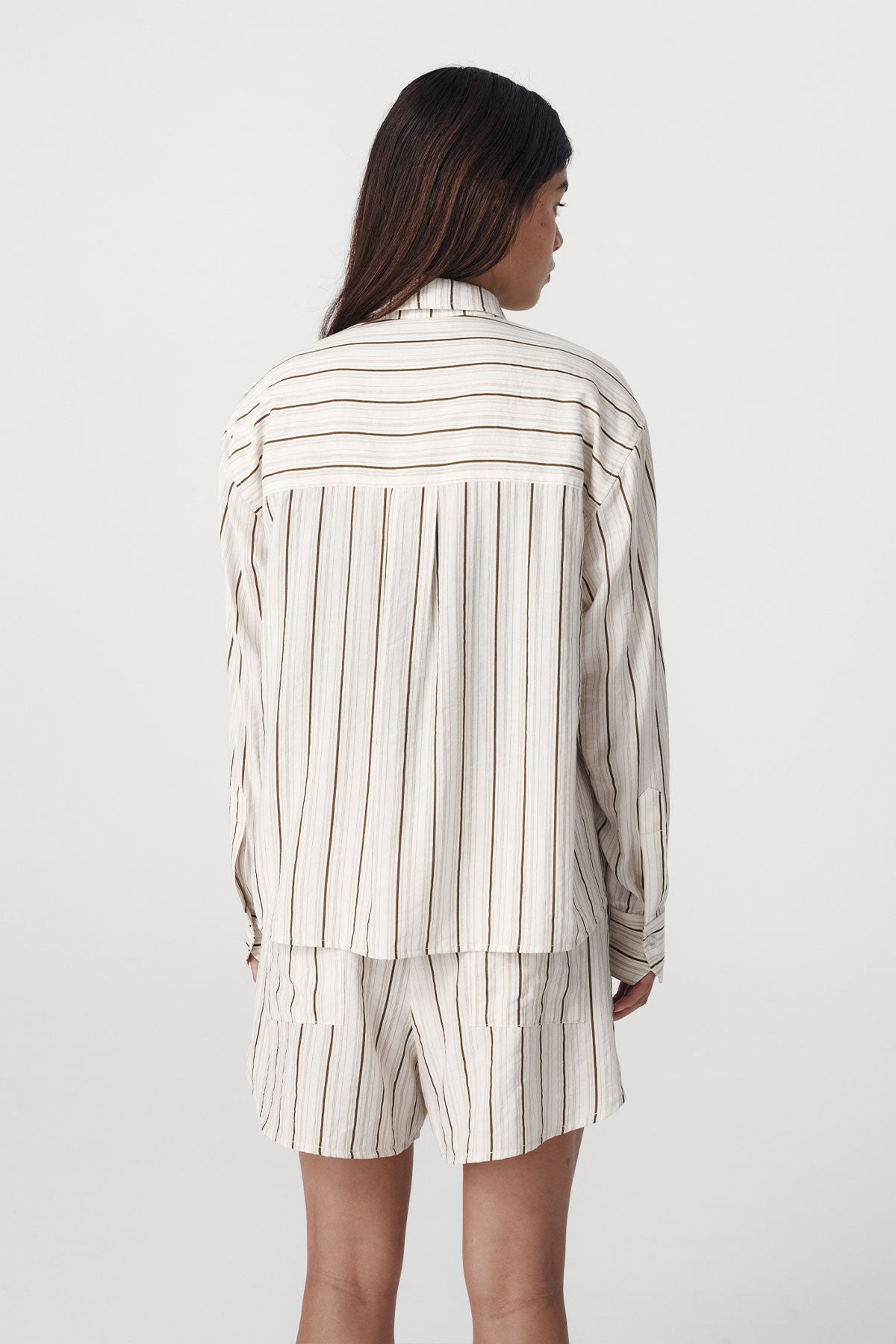 Rowie the label Tia shorts in cactus stripe studio shot back