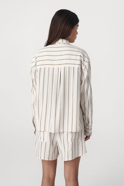 Rowie the label Tia shorts in cactus stripe studio shot back