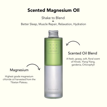 Serene zesty gardenia magnesium body oil product shot